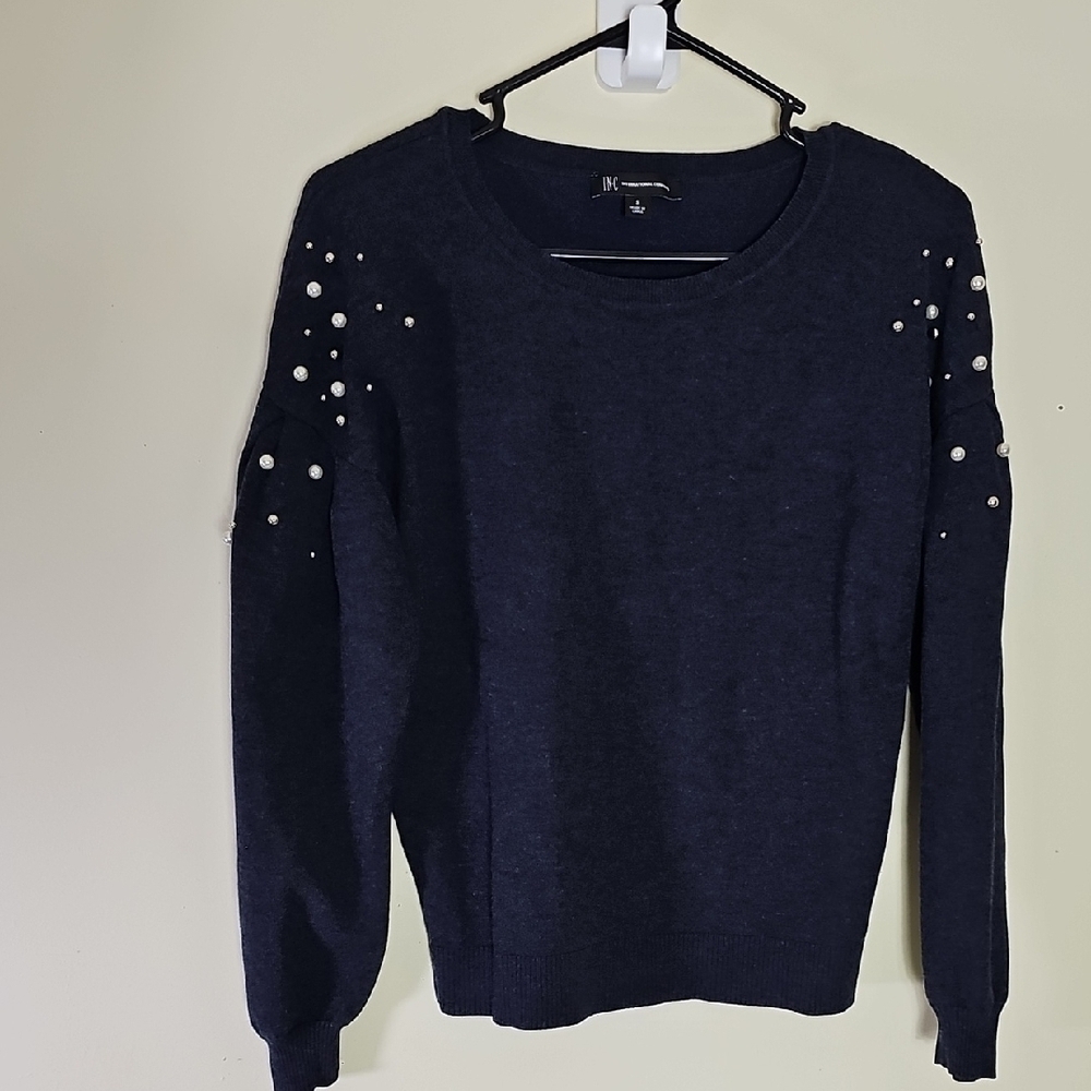 INC International Concepts Dark Blue Knit Top